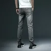 Jeans masculinos Moda branca skinny Elastic de algodão slim calça jeans masculino Chaques pretos cinza 220927