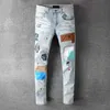 Heren ontwerpers jeans Distressed Ripped Biker Slim Straight Denim voor heren Print Dames legermode Heren skinny broek80940401978903