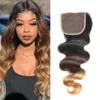 1B/4/27 4x4 Lace Closures with Baby Hair Ombre Color Brazilian Body Wave Human Hair Top Closure