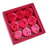 Dekorativa blommor 9st St Great Floral Soap Artistic Handcrafted Portable Rose Gift Box