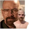 Nowy film Celebrity LaTex Party Mask Breaking Bad Profesor Mr. White Realistic Costume Halloween Cosplay Props Maski