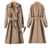 Траншевые пальто с двойной грункой Ветры Женщины Середина длиной 2022 г. Новый популярный осенний высококачественный темперамент.