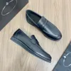 العلامة التجارية الجديدة Mens Pradx Oxfords فستان أحذية بقرة جلد منخفض الكعب من جلد الغنم داخل قمم الحجم 38-45