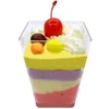 Forniture per feste 50 pezzi Mini piccola tazza da dessert quadrata in plastica Decorazione per stoviglie per antipasti