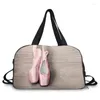 Duffel Bags Ballet Dance Print stor helg Organiser Gym Duffle Bag Canvas Travel med skorfack