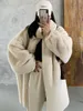 Dames bont faux lautaro winter lange oversized warme zachte zachte jas vrouwen laten schouder mouw casual losse Koreaanse mode 220928