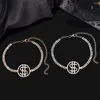 Fußkettchen Gold Silber Farbe Kristall Dollar Zeichen Anhänger Armband Für Frauen Luxus Strass Tennis Fuß Kette Bein Fußkettchen Schmuck