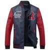 Chaquetas para hombres de alta calidad otoño invierno bordado chaqueta masculina motocicleta stand pu chaqueta de cuero hombres más tamaño 4xl chaquetas de béisbol para hombre T220926