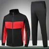 Men Jogger Set Autumn Nieuwe Casual Tracksuit Mens Sportswear Hoodie Pants 2 -delige sets Solid Patchwork Zipper Outfit Sports Suit