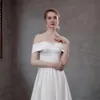 une épaule tube top chérie petite queue satin lumière robe de mariée de luxe LD8023