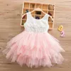 Robes de fille Christmas V￪tements Cake Smash Tenues Toddler Robe pendant 2-6 ans Costume de plage en dentelle en dentelle de plage