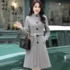 Trench Coats Voeg katoenen dikke wollen jas Vrouwen lange overjassen herfst winterjack jassen Losse casual geul lagen dameskleding bovenkleding y2209