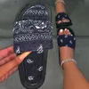 Bandana Slides Women Cool Graffiti Slippers Women Home Women's Summer Sandals Red Blue Black Tie Dye Footwear Wholesale 220429