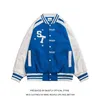 Men's Jackets Arrival Autumn Patchwork Embroidery Stadium Award Letterman Men Baseball Bomber Varsity Jacket Unisex Women Coat Streetwear 220927