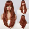 Women Long Red Wigs Fluffy Curly Wavy Bangs Heat Friendly Synthetic Party Hair wig