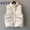 Kvinnors västar Azyt Cotton Down Vest Coat Stripe Thicken Winter Sleeveless Jacket Female Fashion Windproof Warm Waistcoat för 220928