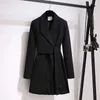 Trench Primavera Autunno Colletto rovesciato Trench Donna 2022 Nuovo Trench coreano Donna Giacca a vento nera Donna Y2209