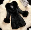 Women's Fur Faux Coat Women Long Autumn Winter High-end Imitation Rabbit Hair In The Section Outwear Female 6 Color 6XL B6 220928