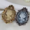 Retro Frame Lady Head Portrait Brooch Pin Fashion Business Suit Tops Corsage Rhinestone Brooches Fashion Jewelry