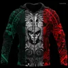 هوديز الرجال Aztec Warrior Mexico Tattoo 3D Full Printed Usisex Deluxe Hoodie Men Sweatshirt Streetwear Zip Pullover Jacket