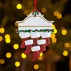 Christmas Decoration Socks Pendant Family Groups DIY Name Blessing Resin Indoor Tree Decor Hanging Ornament Party Creative Xmas Gift