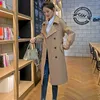 Trench Coats Double Breasted Wind Breakher Women's Mid-Long 2022 Nieuwe populaire herfst high-end high-end Temperament Overbnee Coat Femme Trench Coat Belt Y2209