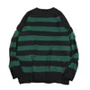 Suéteres masculinos Camisolas de listras pretas destruídas suéter rasgado Men Pullover Hole Knit Jumpers Homem Moletom Salto de Armaduras Harajuku Tops de Manga Longa 220928