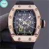 Watches Wristwatch Designer Luxury Mens Mechanics Watch Richa Milles Wristwatch Man Diamond Inlaid Imported Mechanical Men's Wine Barrel La Z4K6