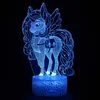 3D LED Unicorn Gece Lambası Işık Uzaktan 16 Renk Unicorn Lambalar Çocuklar için Temel Işıklar Hediye