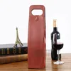 Nya ankomster PU -lädervin eller Champagne Festlig presentförpackning Tote Travel Bag Single Wine Bottle Carrier Case Organizer Wines