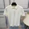 Polos para hombre 2022, camiseta Polo de punto de manga corta a la moda de verano para hombre, camisetas de solapa ajustadas de seda helada para hombre, camisetas informales de Color sólido A130