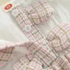 Fille Robes Né Bébé Filles Robe Automne Printemps Princesse Pour Enfants Patchwork Avec Arc Infant Toddler Vêtements