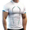 Herr t-skjortor sport bra tr￤ning sommar skjorta smala fit m￤n t-shirt o nacke f￶r daglig slitage