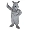 Halloween Gray Rhinoceros Mascot Costume Simulation Cartoon Character Outfits Suit Adults Outfit Christmas Carnival Fancy Dress for Men Women