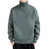 Men's Sweaters Men Autumn Winter Solid Color Thick Knit Sweater Men Long Sleeve Turtleneck Pullover Male Warm High Neck Knitwear M3XL 220928