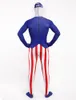 Halloween Cosplay Verenigde Staten vlag Funny Catsuit Costume Lycar Spandex Body Zentai Suit Stage Costumes Club Party Jumpsuit