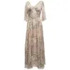 Été Romantique Floral grand ourlet Romantique Robe En Mousseline De Soie Élégante Femme X-long Socialite Maxi Robes femmes