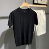 Männer T Shirts Männer 2022 Sommer Koreanische Slim Fit Gestrickte T-shirt männer Einfarbig Kurzen ärmeln Männlich oansatz Bodenbildung A115