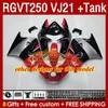 Fairings Tank OEM dla Suzuki RGVT RGV 250CC 250 CC 1988-1989 Bodys 159NO.186 RGV250 VJ21 SAPC RGVT250 RGV-250 88 89 RGVT-250 RGV-250CC 1988 1989 ABS Fairing Grey Blossy