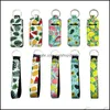 Chaveiros de ver￣o fruto estampado chapstick lip bost holder chaveiro de moda de moda chave de neoprene de neoprene key ring wristlet fob gota de dhbtx