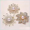 Configurações de jóias Flor Pearl Broche Settings Rhinestone for Women Jóias Acessórias de Moda 9 Estilos Pinos Diy Drop Christmas Deliv Dhgth