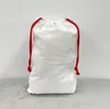 Sublimación Navidad Santa Sacks pequeño medio grande doble capa Navidad lienzo bolsa de regalo bolsas de dulces reutilizable personalizado para almacenamiento de paquetes de Navidad SN4178