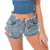 Clubes de shorts femininos Mulheres do Clube Mulheres rasgadas Hollow Out Jeans Short Solid Color Alta cintura Denim Design