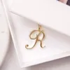 10PCS Cursive Initial Alphabet Capital Letter Necklace Stainless Steel Swirl English A J N R Luxury Name Word Text Character Pendant Chain Necklaces without Box