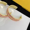 Hoop oorbellen Designer Sieraden Fashion Gold Stud Earring For Lady Women Party Studs Pink Hoops Wedding Engagement voor bruid box