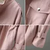 Trench Giacca a vento da donna 2022 Autunno Nuovo coreano selvaggio allentato colletto alla coreana Moda giacca rosa femminile ammaccatura giacca a vento cappotto fodera 96 Y2209