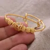 Bangle 24k 4st Small For Girls/Baby Gold Color Charm Ethnic Armband Bell Hollow Beads Jewelry Child Party Gifts