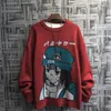 Men's Sweaters Couple Cartoon Print Sweater Japanese Knitting Pullovers Round Neck Loose Casual Lazy Autumn Winter Knitted Pullover Sweater 220928