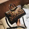 Evening Bags Sexy Leopard Ladies Big Tote Bag 2022 Fashion Retro High Quality Suede Women&#39;s Designer Handbag Large Shoulder