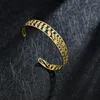 Bangle 2022 Fashion Bangles Stainless Steel Gold Color Hollow Out Style Bracelet For Women Gift Pulseras Charm Bracelets